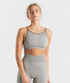 Gymshark Flex Strappy Sports Bra - Khaki Marl/Taupe
