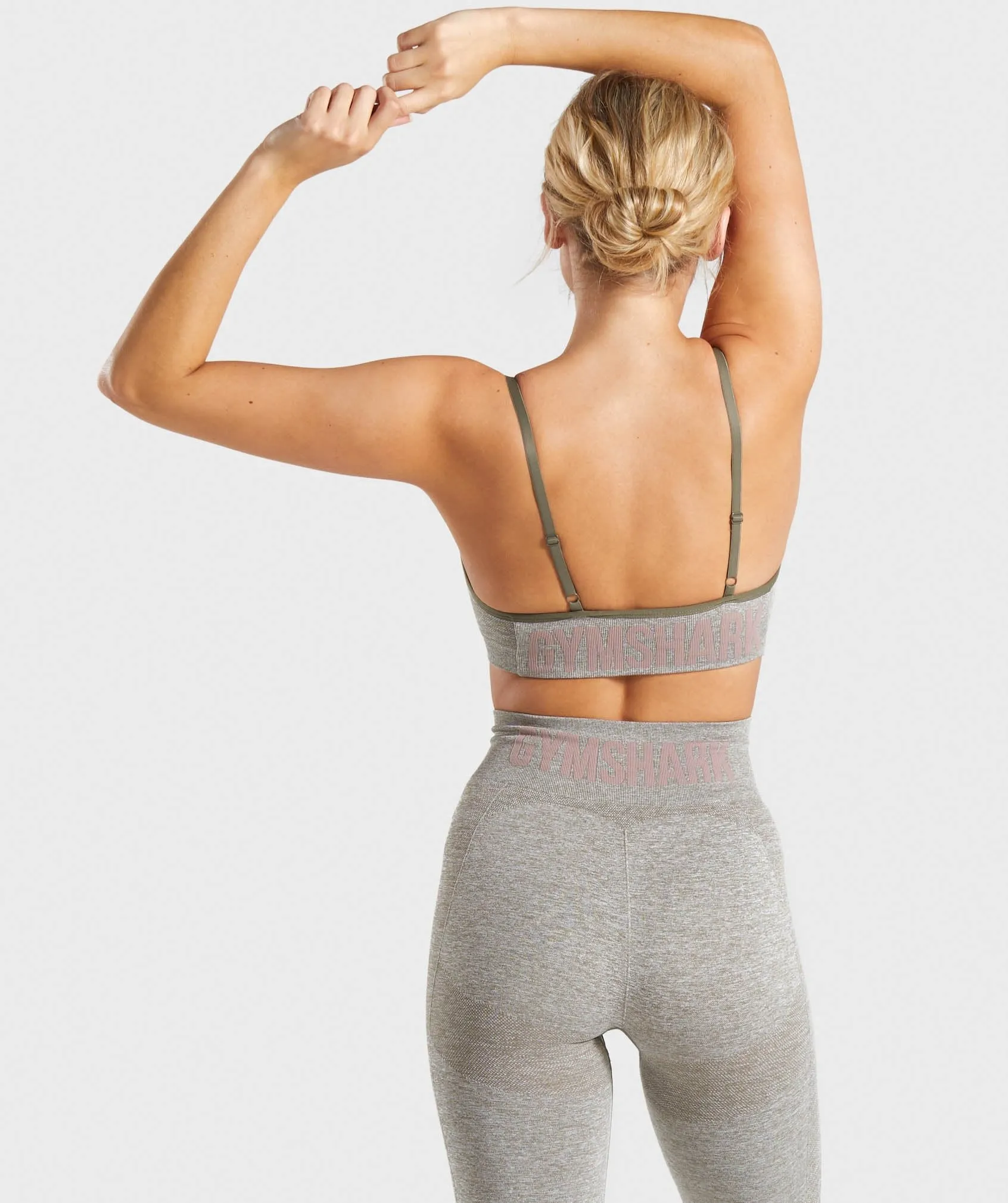 Gymshark Flex Strappy Sports Bra - Khaki Marl/Taupe