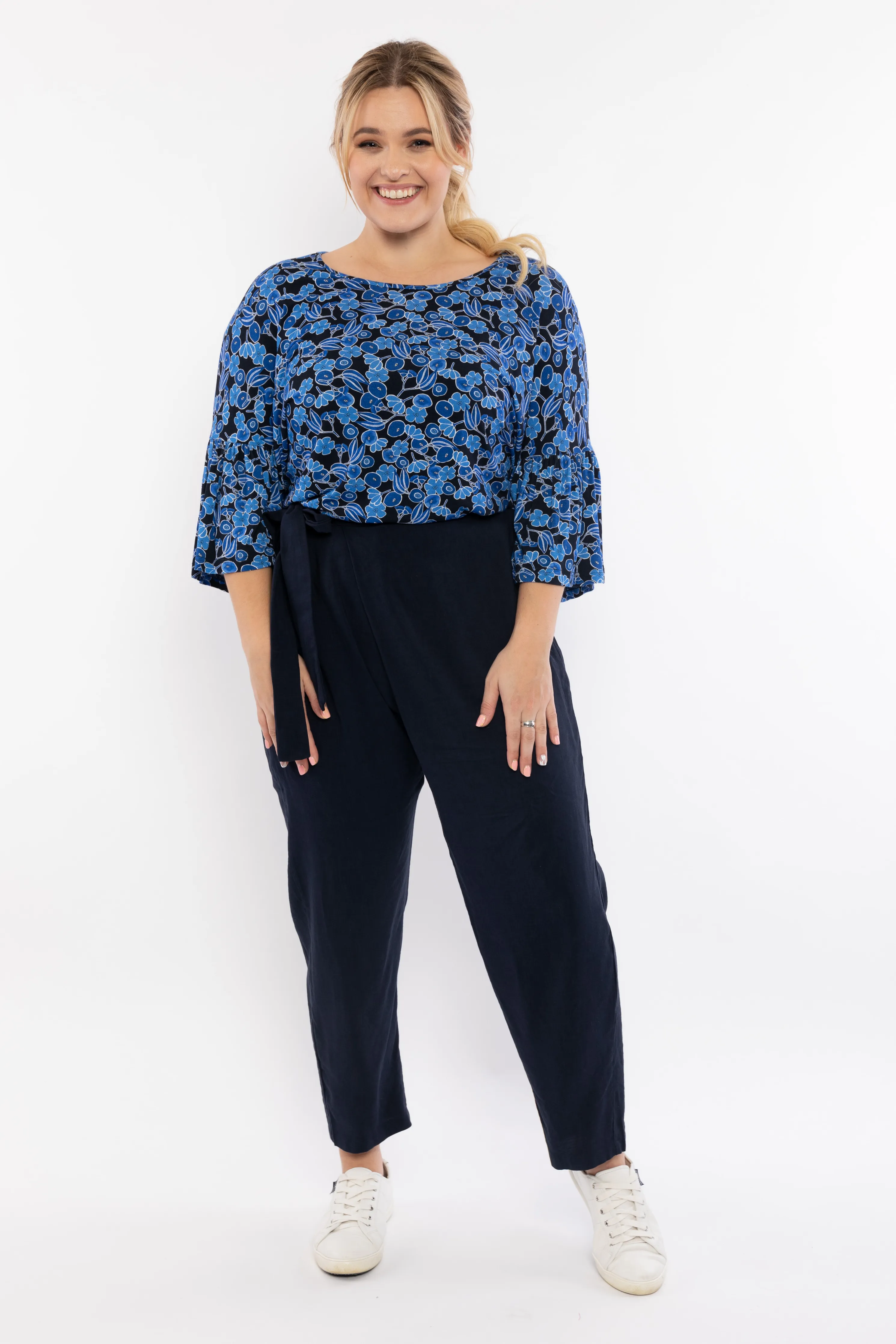 Melody Pleat Pant | Navy | FINAL SALE