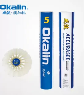 Okalin Shuttlecocks AC05 Blue Permium Duck Feather One Douzen