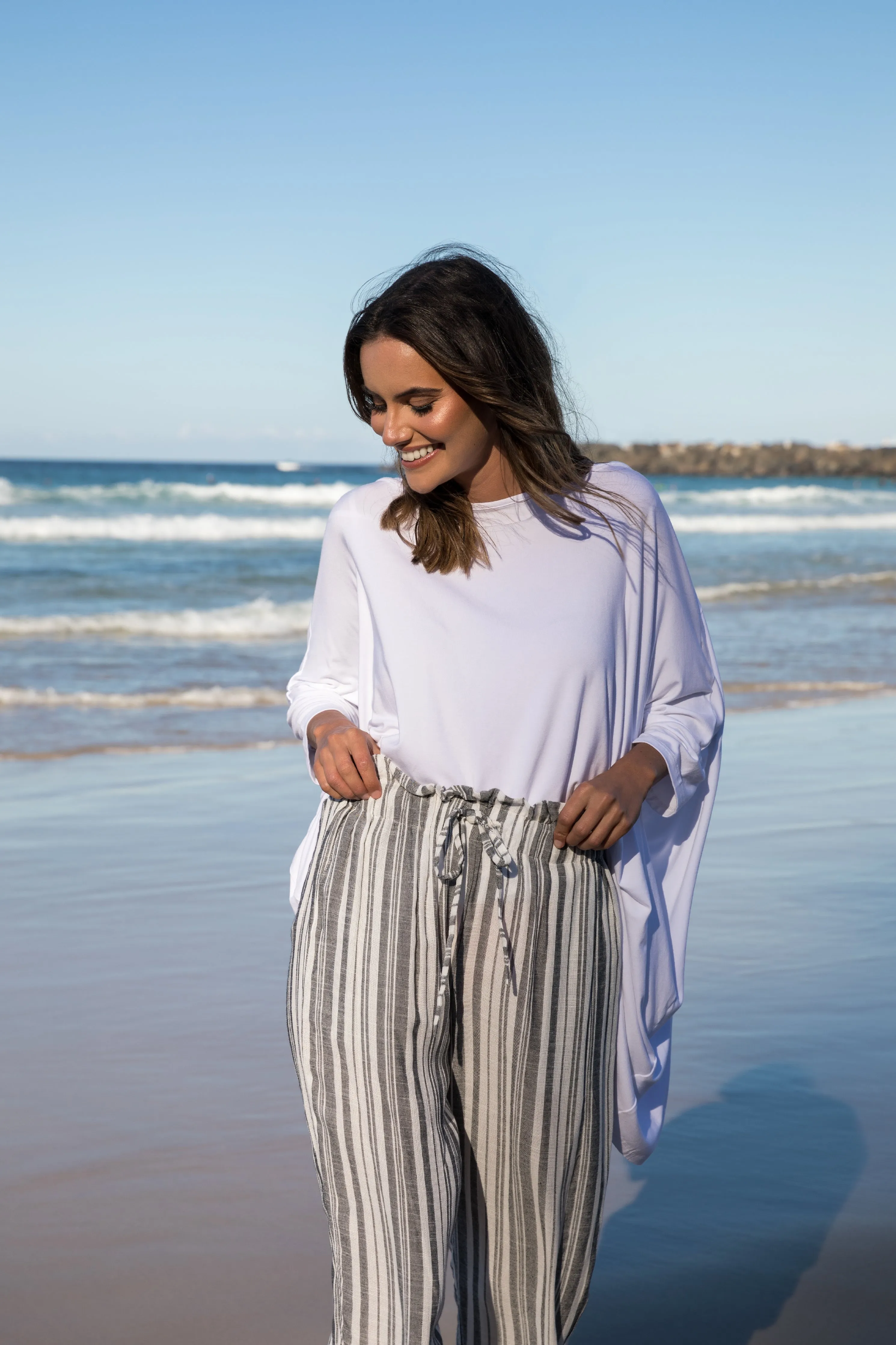 Olivia Pant | Charcoal Stripe | FINAL SALE