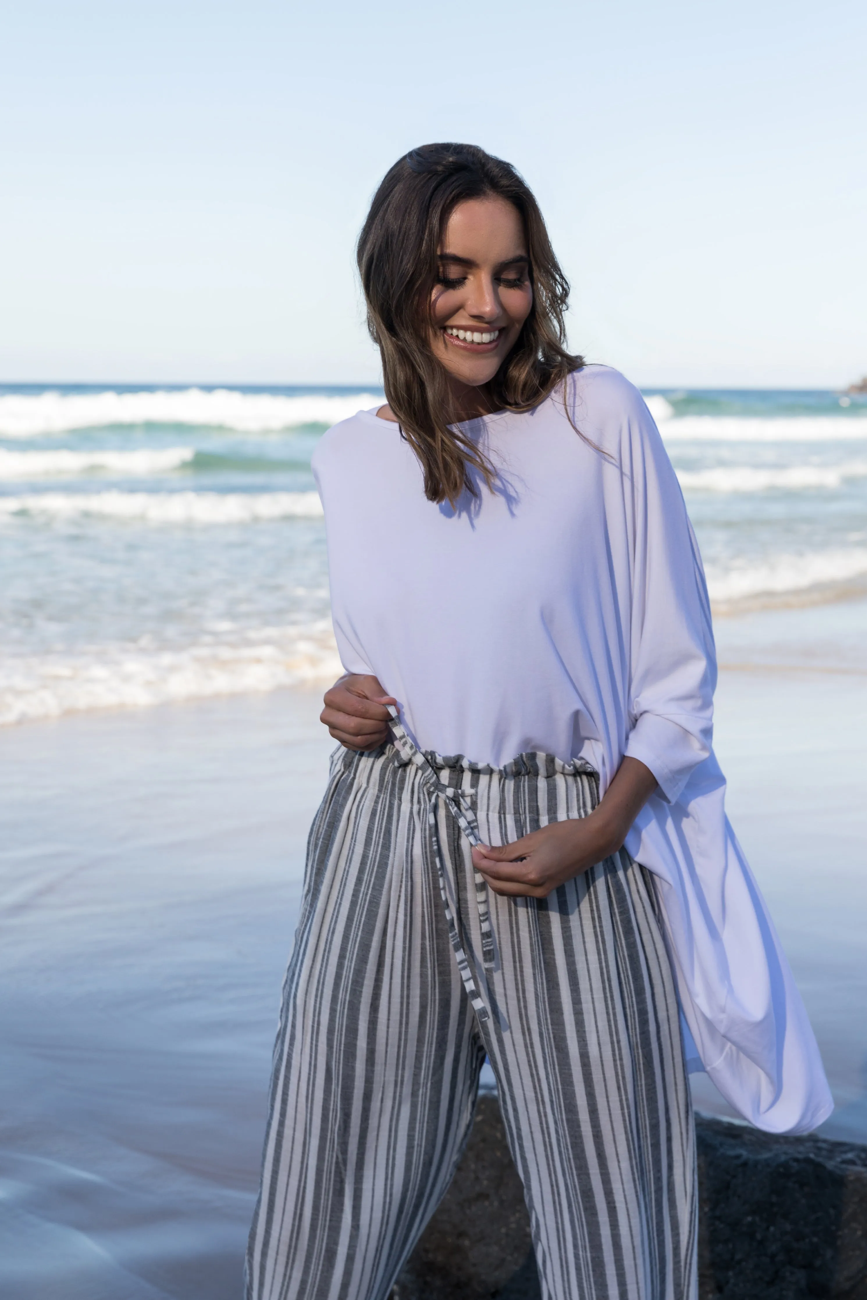 Olivia Pant | Charcoal Stripe | FINAL SALE