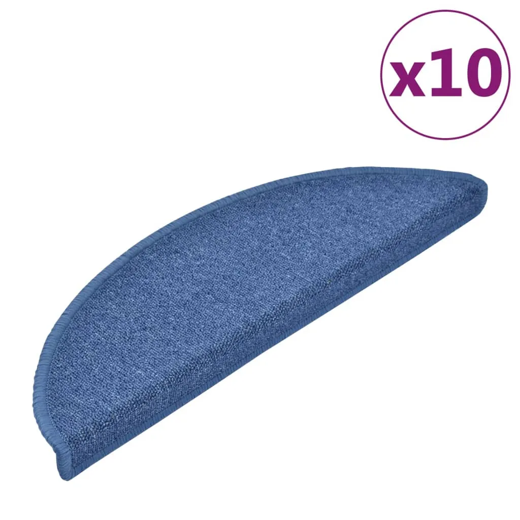 Stair Mats 10 pcs 56x17x3 cm Blue