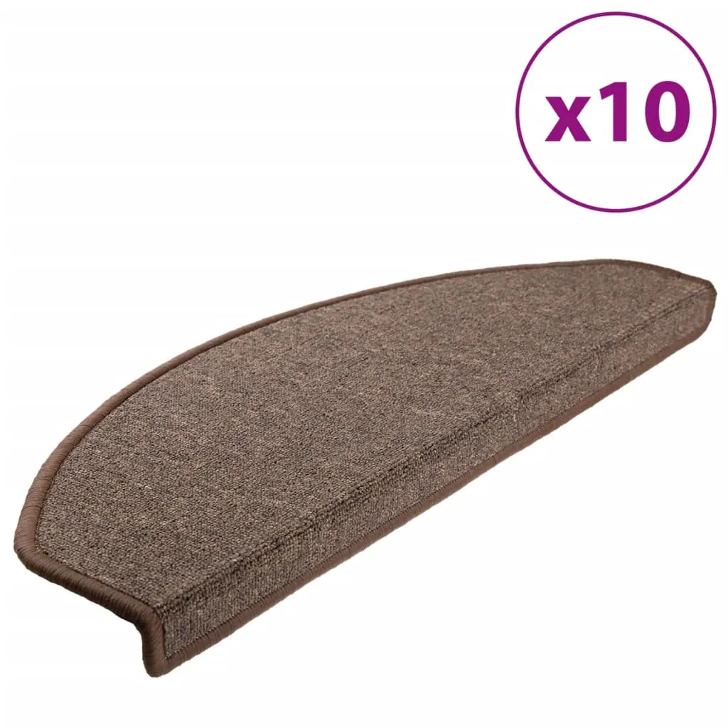 Stair Mats 10 pcs 65x24x4 cm Coffee Brown