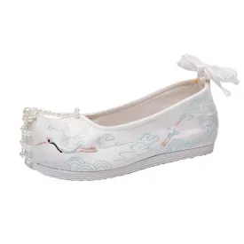 Women's Han Clothing Ancient Style Summer With Height Canvas Shoes